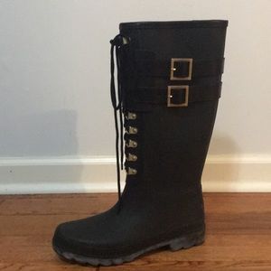 Tory Burch Black rain boots size 10